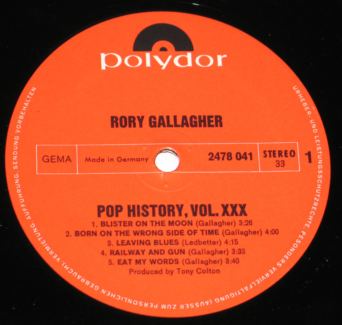 High Resolution Photo Rory Gallagher Pop History 